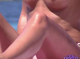 Italian sunbathing topless bikini crack wedgie